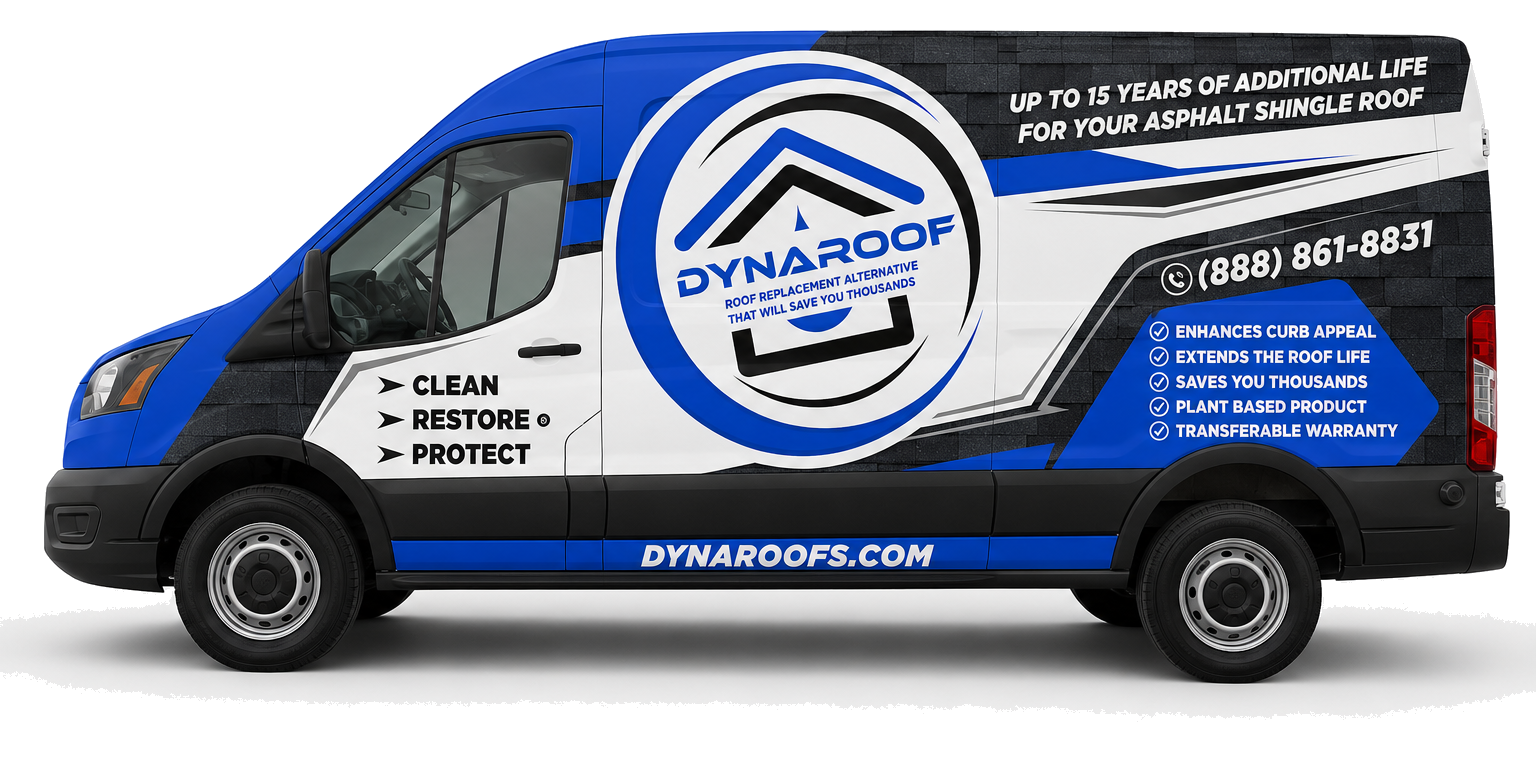DynaRoof branded roof-preservation service van