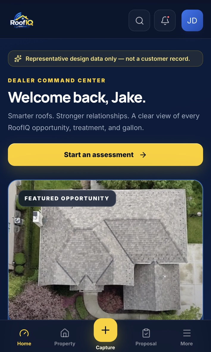 RoofIQ dealer command center