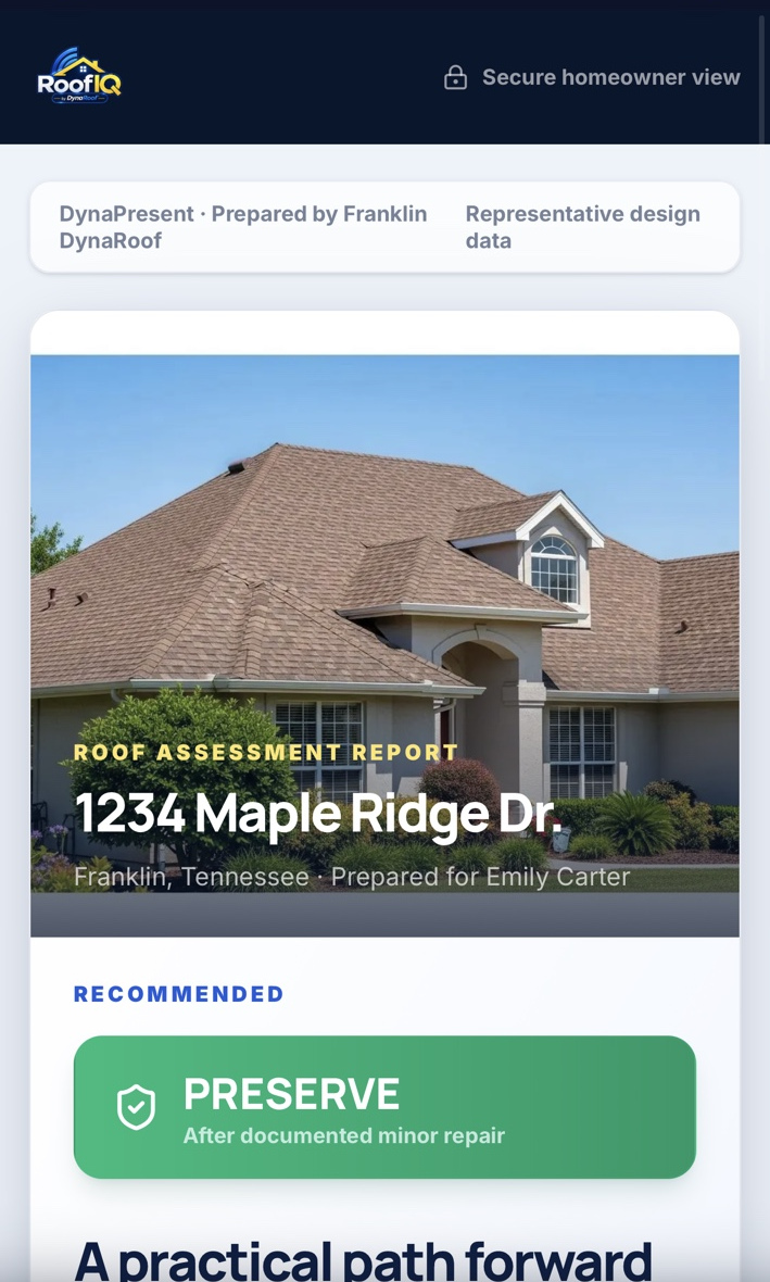 RoofIQ homeowner report